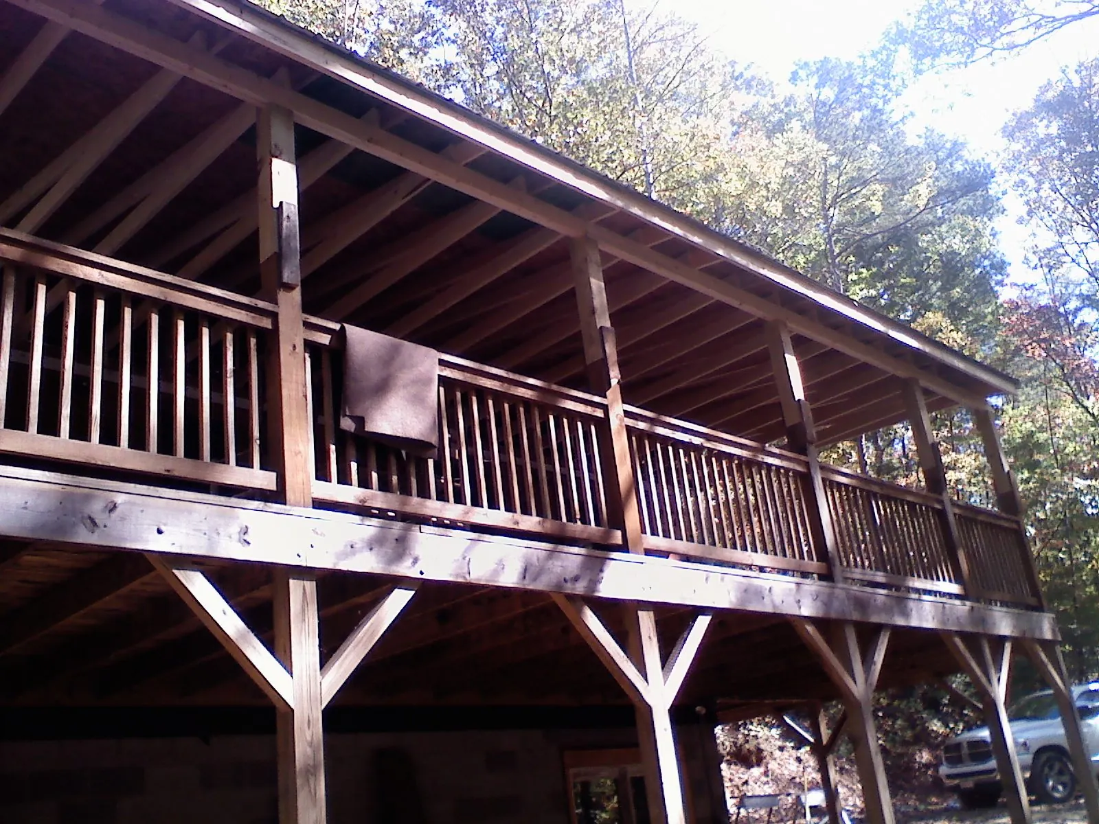 Timber framing under a new elevated porch and deck — Roof Leak Repair in Renner by Roofing Brothers